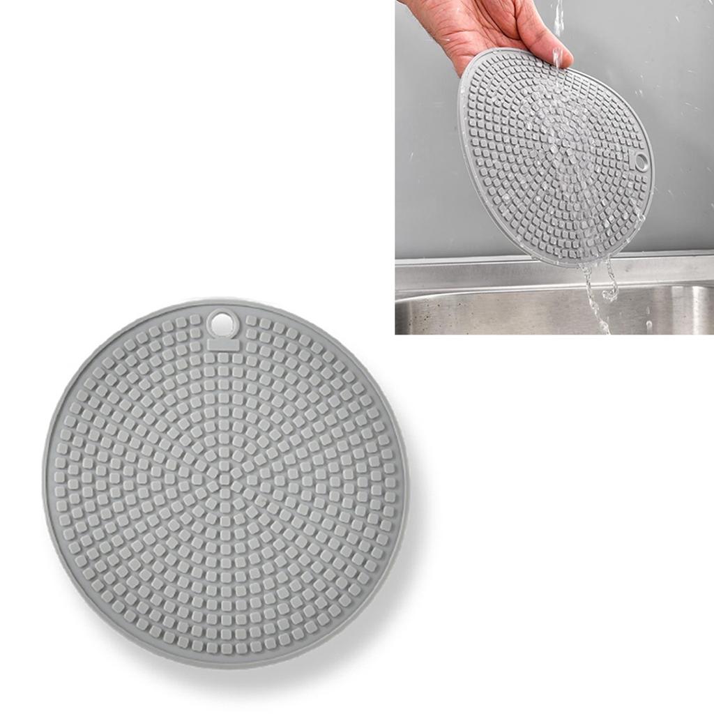 Silicone Trivet Mats Heat Insulation Round Pot Holders Anti Slip for Kitchen Dining Table Countertops