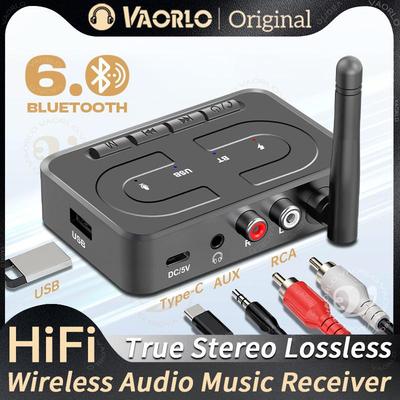 Bluetooth 6.0 Audio přijímač 3,5mm AUX RCA S mikrofonem HIFI Stereo Bezdrátový adaptér Podpora USB U-Disk Pro Auto Reproduktor Zesilovač