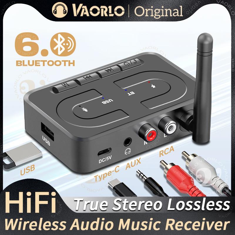 Bluetooth 6.0 Audio Receiver 3.5mm AUX RCA With Mic HIFI Stereo Wireless Adapter Support USB U-Disk For Car Speaker Amp