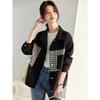 Women's Houndstooth Patchwork Casual Jacket