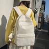 Schoolbag Japan and South Korea Solid Color Backpack Female Ins Junior High School High School Student Schoolbag Large Capacity Backpack Male Tide Ins