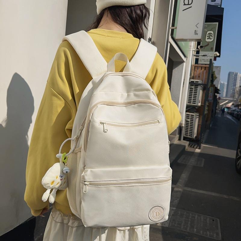 Schoolbag Japan and South Korea solid color backpack female ins junior high school high school student schoolbag large capacity backpack male tide ins