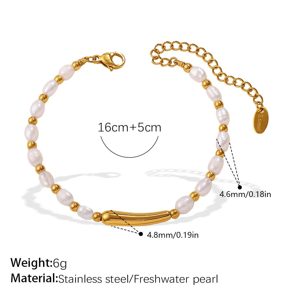 Hot Sale Simple Baroque Freshwater Pearl Bracelet Necklace Set
