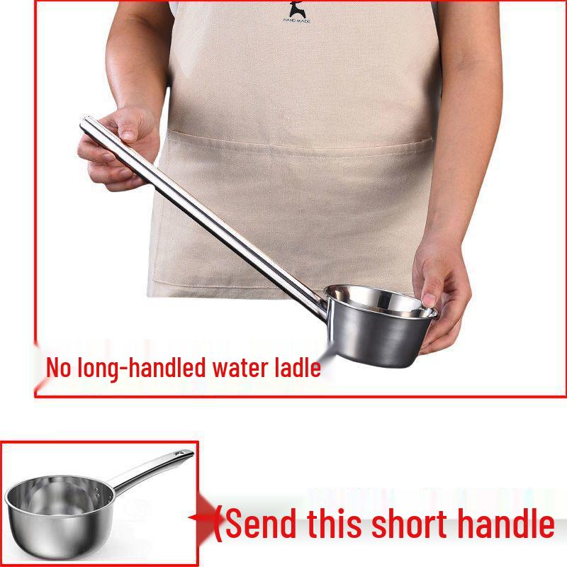 

Половник из нержавеющей стали 304 с удлиненной ручкой - Сверхтолстый, большая ложка для супа, столовой, каши и зачерпывания воды Food-grade stainless steel, broken handle warranty