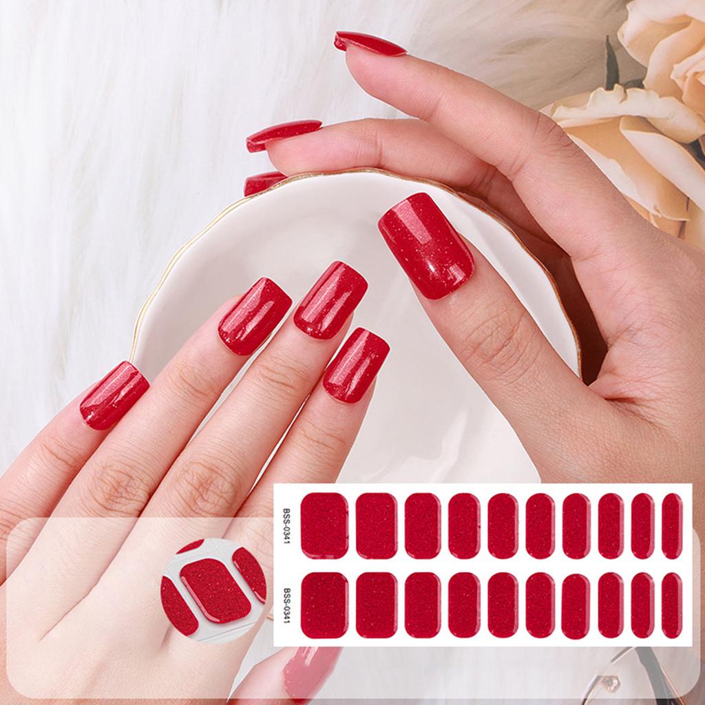 Gel Nail Polish Stickers Full Wraps Nail Stickers UV/LED-Lamp Required Cured Gel Nail Strips for Women Girls
