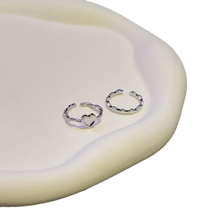 Simple Niche Design Sense Stacked Solid Love Ring Women'S Fashion Personality Index Finger Ring Adjustable Ring