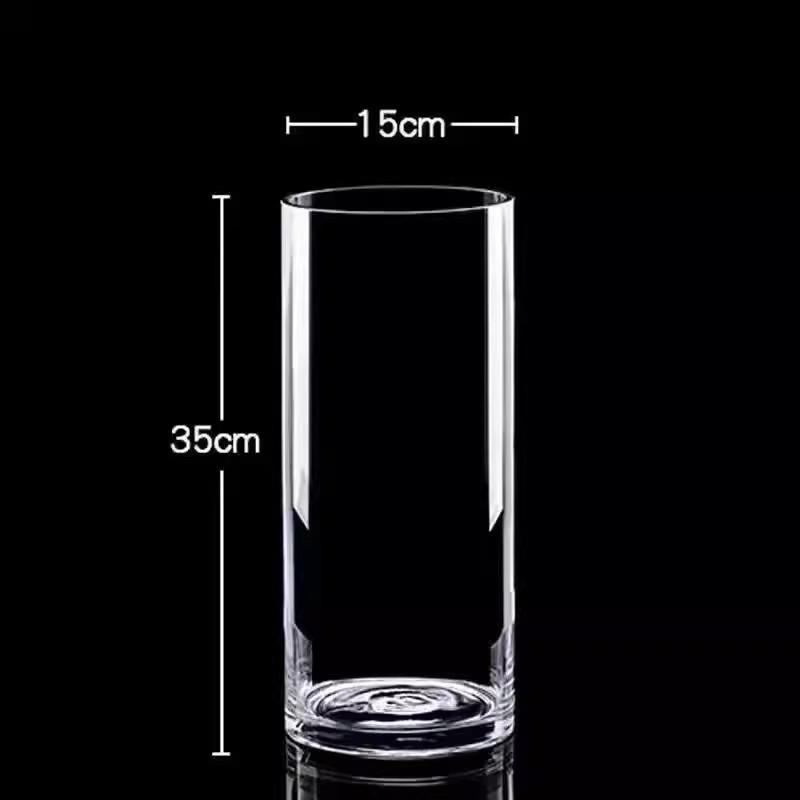 Acrylic Clear Cylinder Flower Vase Unbreakable Hurricane Tall Large Plastic Vases for Wedding Centerpieces Hydroponic Decor