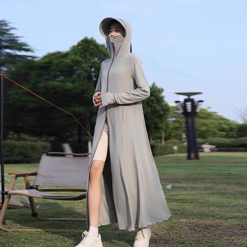 

Защитная одежда для женщин Лето 2024 Новое поступление Длинная ниже колена Защита всего тела от УФ-лучей Дышащая одежда для защиты от солнца из ледяного шелка Верхняя одежда Dark gray [ordinary]] 3XL