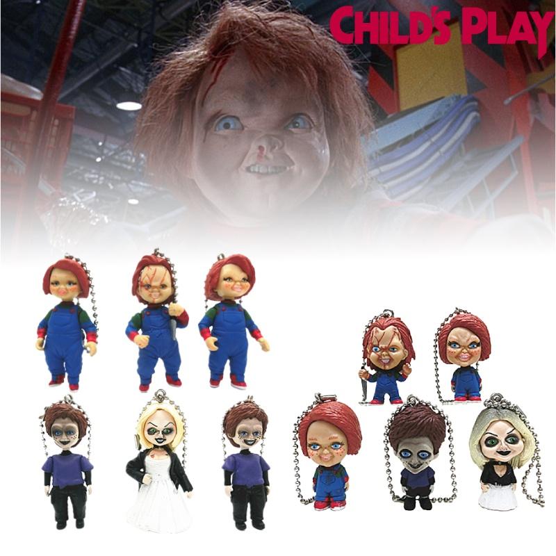 Chucky Bride Doll Toy Figure Keychain Pendant Decoration 5 Ghost Dolls With Bobbleheads 6cm Height