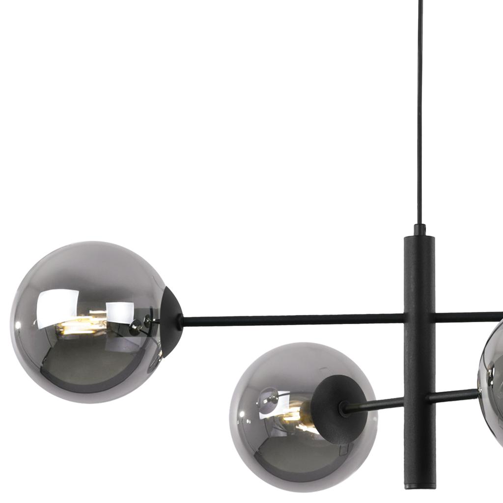 Vicenza Black Hanging Lamp 4-Flat Graphite Lampshade E14