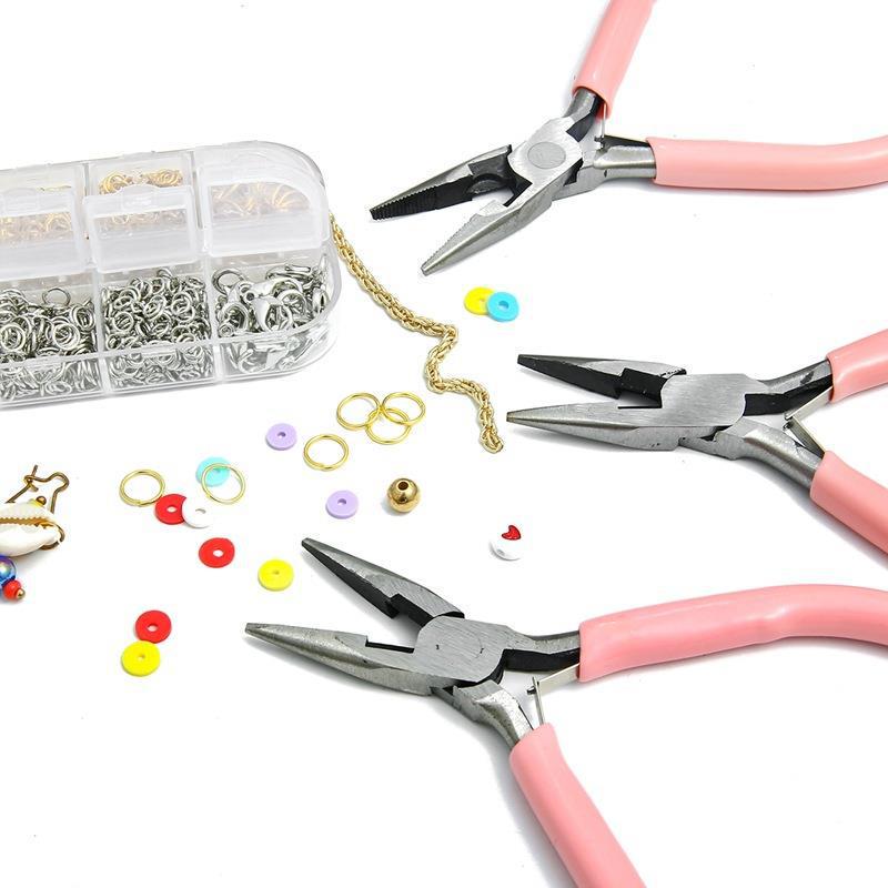 "Handmade Pink Needle-Nose Pliers: Multi-Function Jewelry Tool for Beading and Winding"