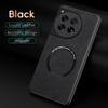 For OnePlus 13 12 11 Fine-hole PU cow pattern leather external magnetic ring soft edge anti-drop anti-fingerprint phone case