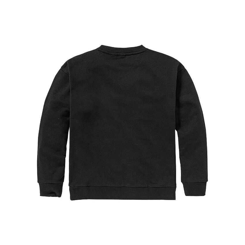 Timberland Letter Print Crew Neck Fleece Pullover Sweatshirt Women Sweatshirt Black A6HV5-001