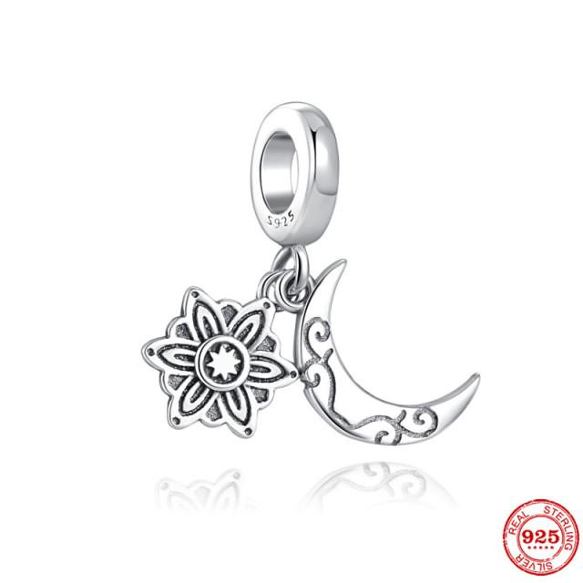 Neastamor Silver 925 Sparkling Blue Star Santa Claus Dangle Charm Bead Fit Original  Bracelet Pendant DIY Jewelry Women