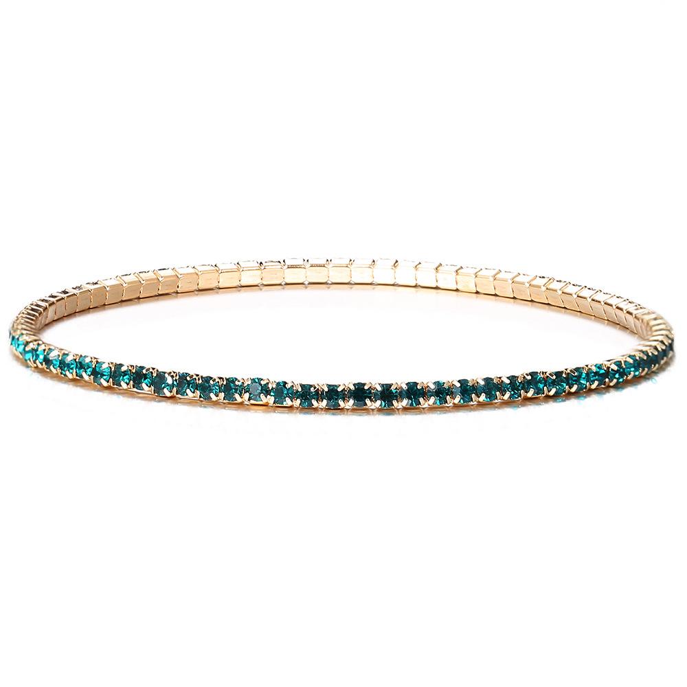 Bohemian Multi Color Elastic Crystal Bracelets for Women Girls Rhinestones Tennis Chain Bracelets Wristband Wedding