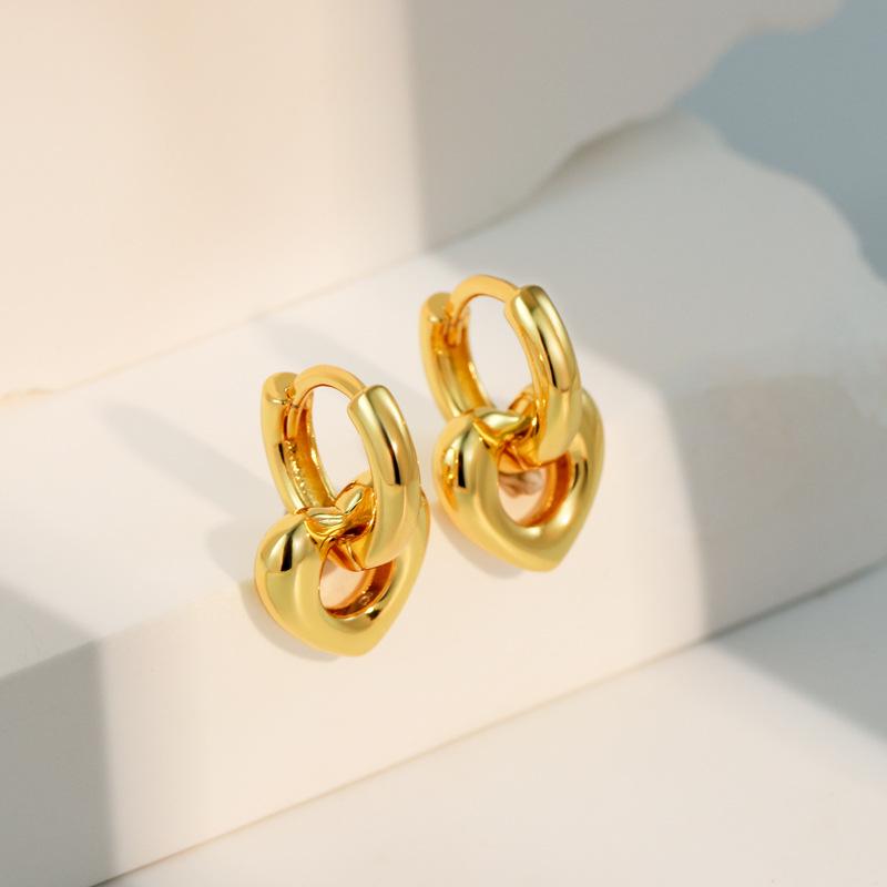 18K Gold Plated Heart Ear Cuffs - Elegant, Versatile Earrings for Women