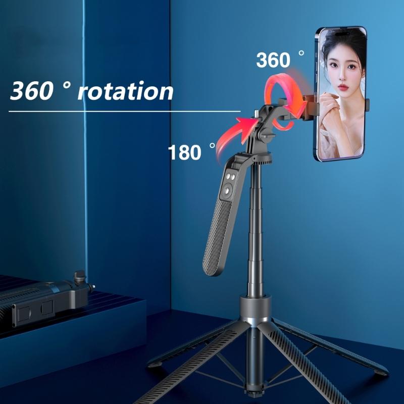 Aluminum Phone Tripod with Bluetooth-compatible Control Extendable 1.8m Height for Content Creators