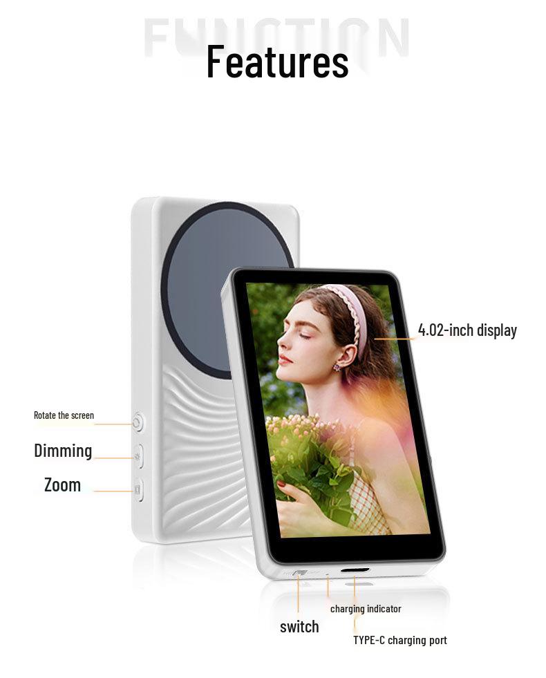 Wireless Magnetic Rear Selfie Display for Mobile Phones - Ideal for Live Streaming and Remote Photo Projection