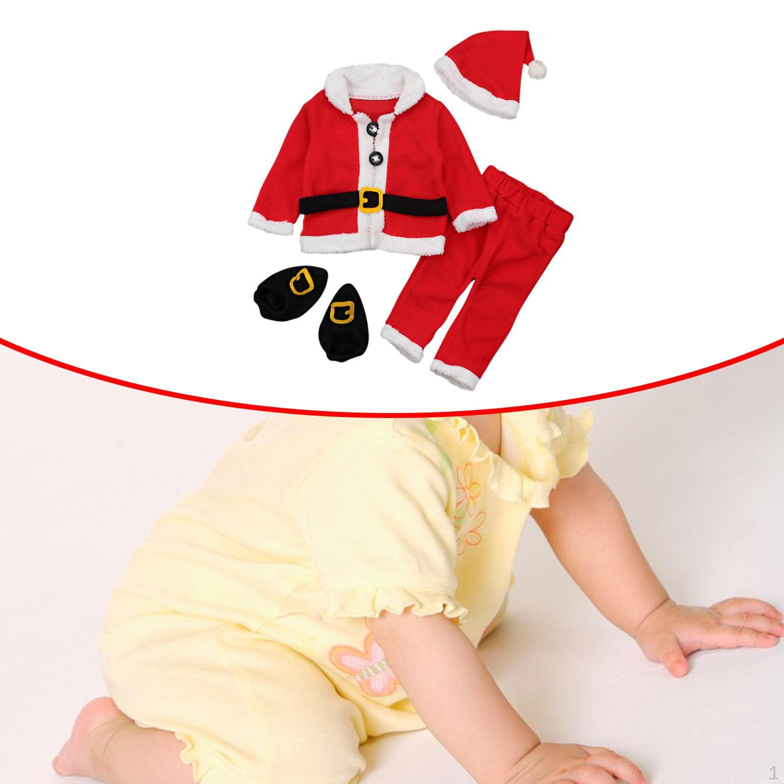 

Дитячий костюм Санта-Клауса, комплект одягу з довгим рукавом для святкового карнавалу Height 90 to 100cm