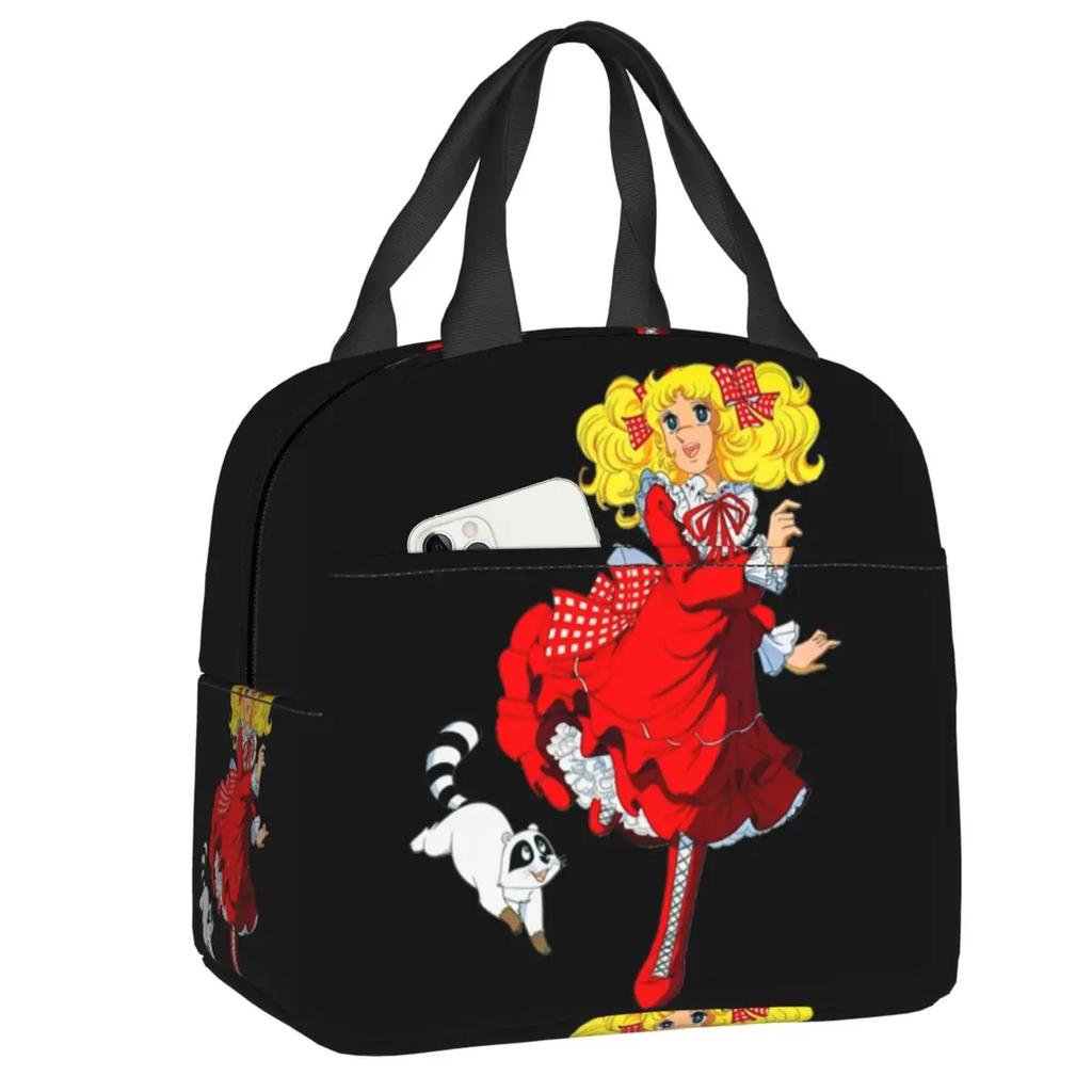 Candy Candy Thermal Insulated Lunch Bags Women Animated Anime Movies Portable Lunch Container School Travel Storage Food Box