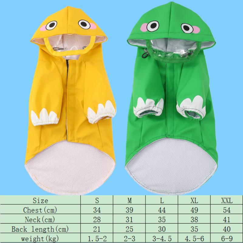 New Cute Cartoon Transformable Pet Raincoat Waterproof Dog Coat for Bichon Teddy Corgi Universal Pet Weather Protection