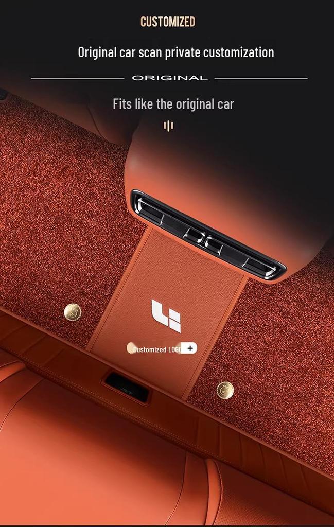 Li Auto L6 Trunk Mat & Backrest Pad - Three-Row Seat TPE Modification Accessories