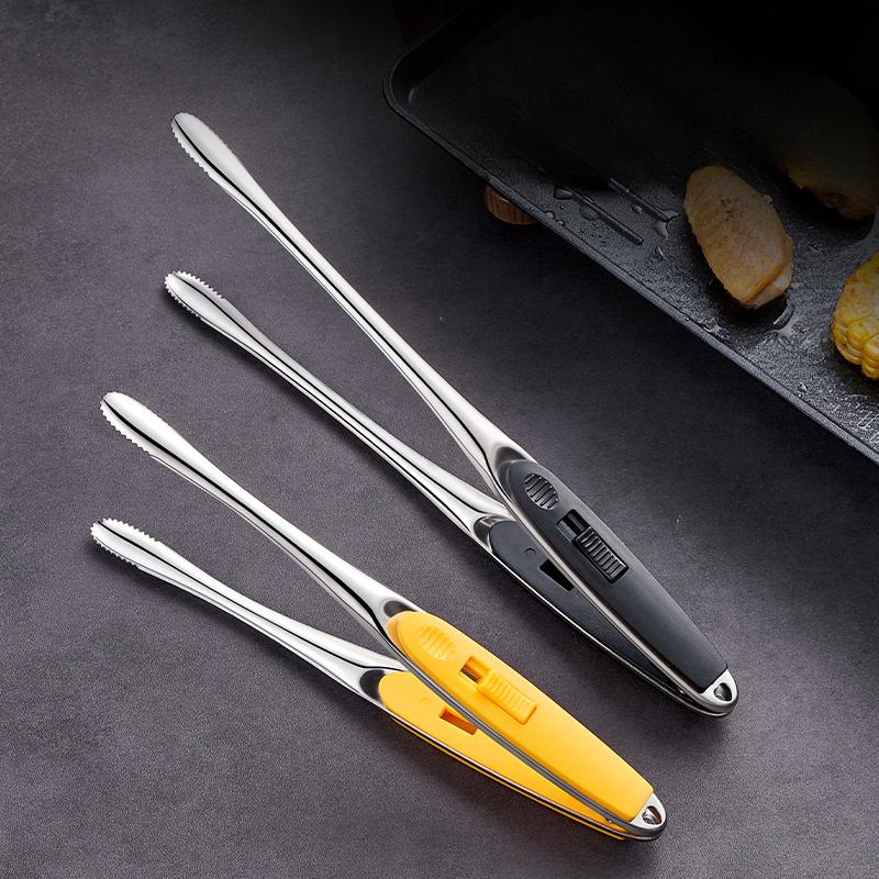 Stainless Steel Barbecue Tongs Kitchen Steaks Special Clip Household Extended Thickening Food Tongs Anti-scalding Barbecue Clip