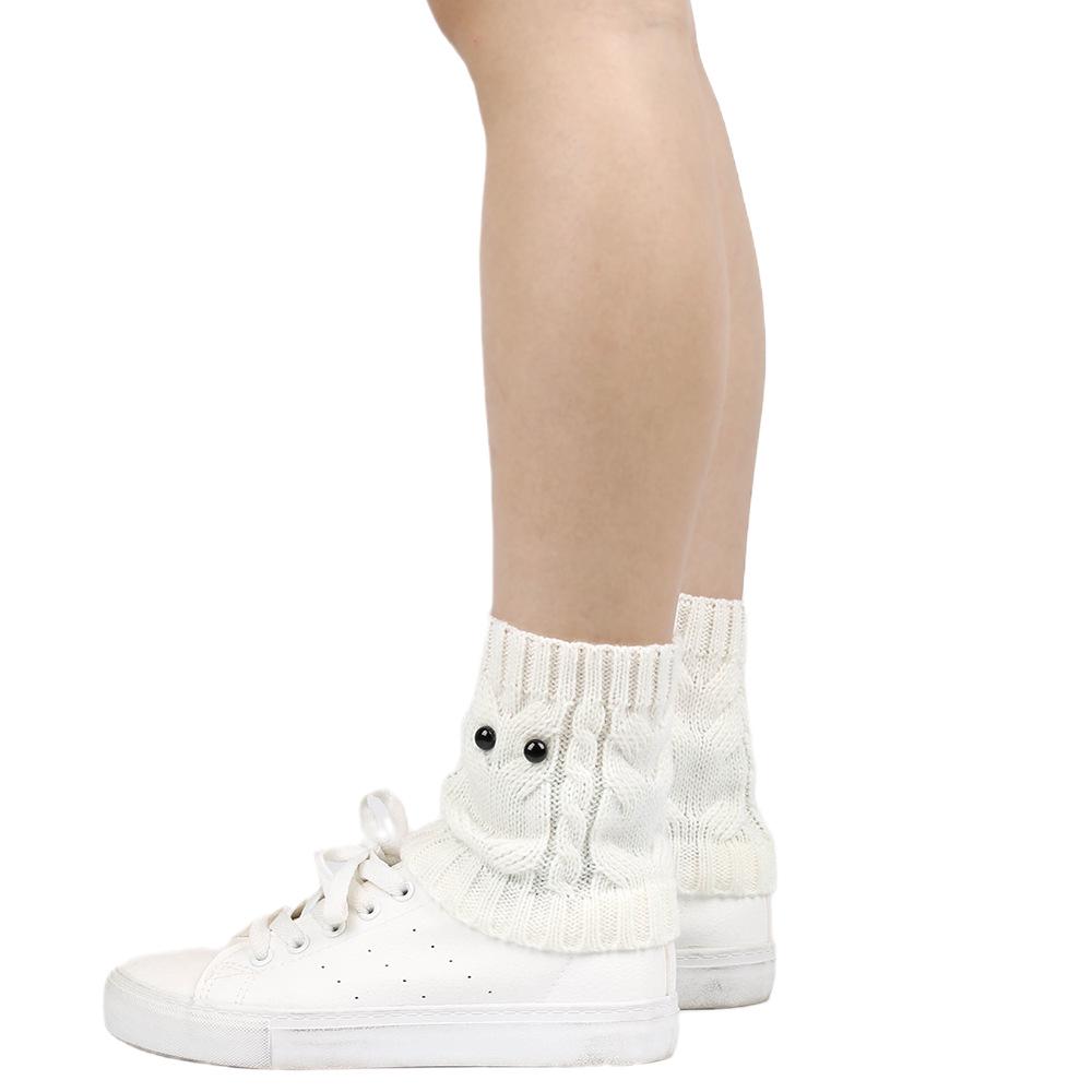 Cozy Japan-Korea Owl Woolen Ankle Warmers: Warm & Cold-Proof Knitted Boot Cuffs