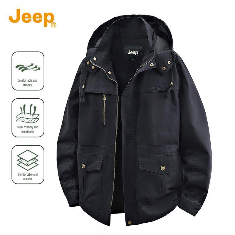 

JEEP Men s American Retro Hooded Workwear Jacket L