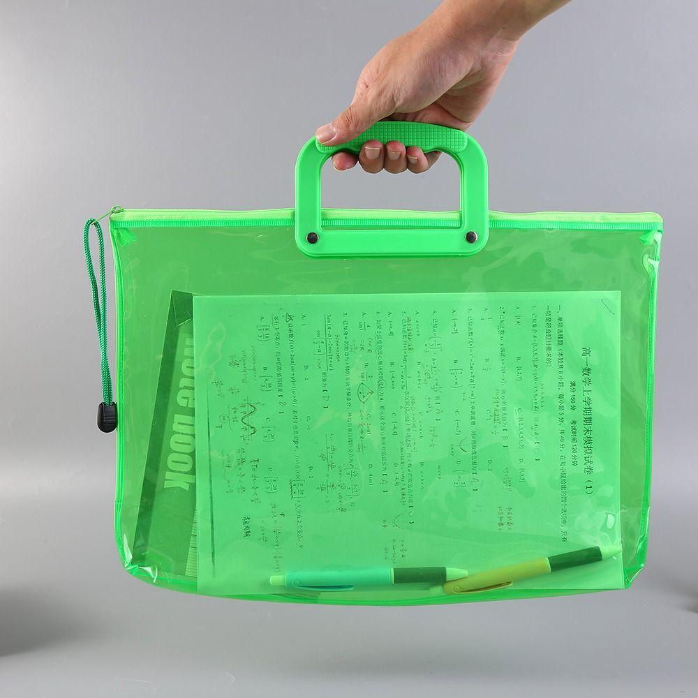 Waterproof Storage Bag PVC File Bag Portable Pen Bag  School Office