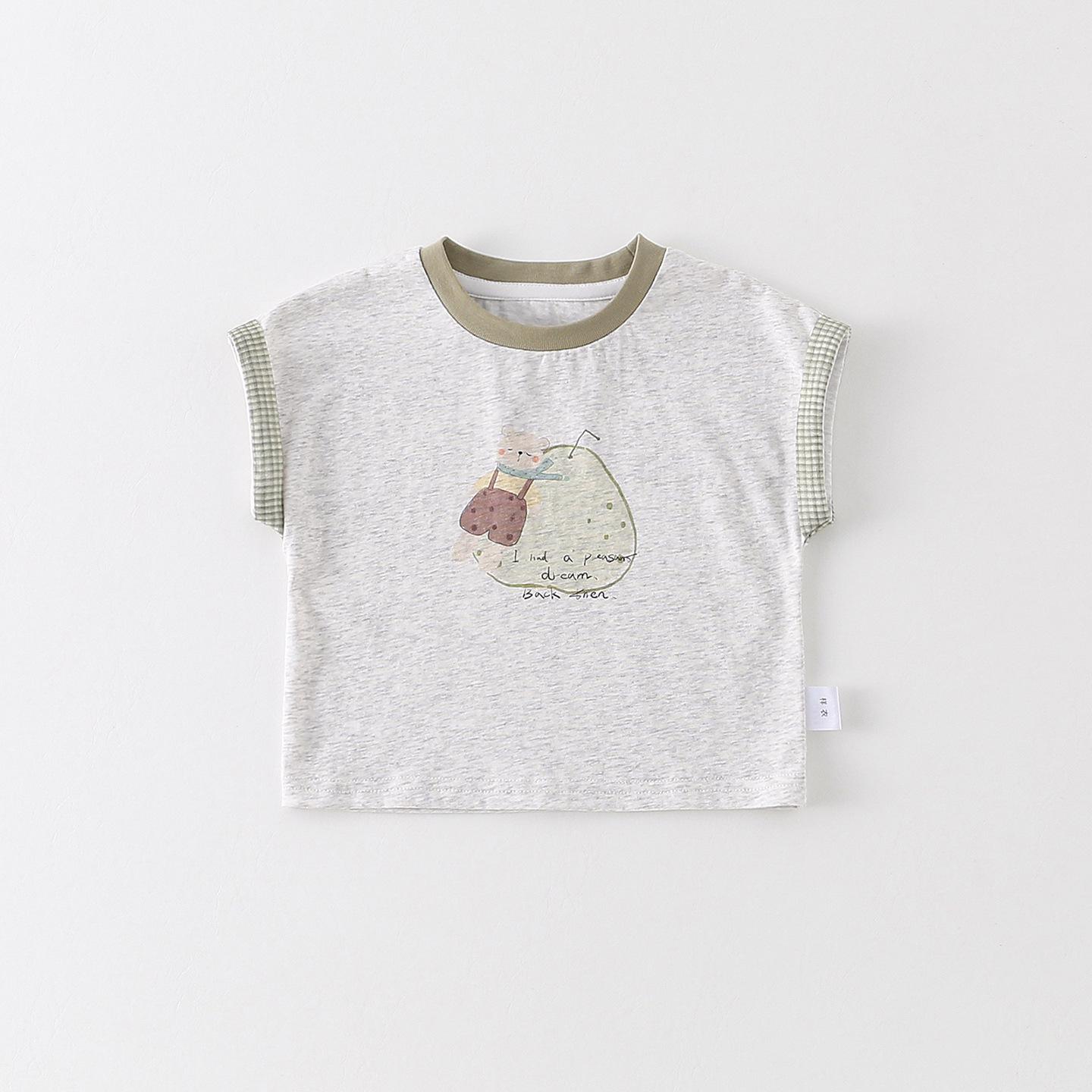 Baby Boy Cartoon Print Sleeveless Round Neck Tank Top