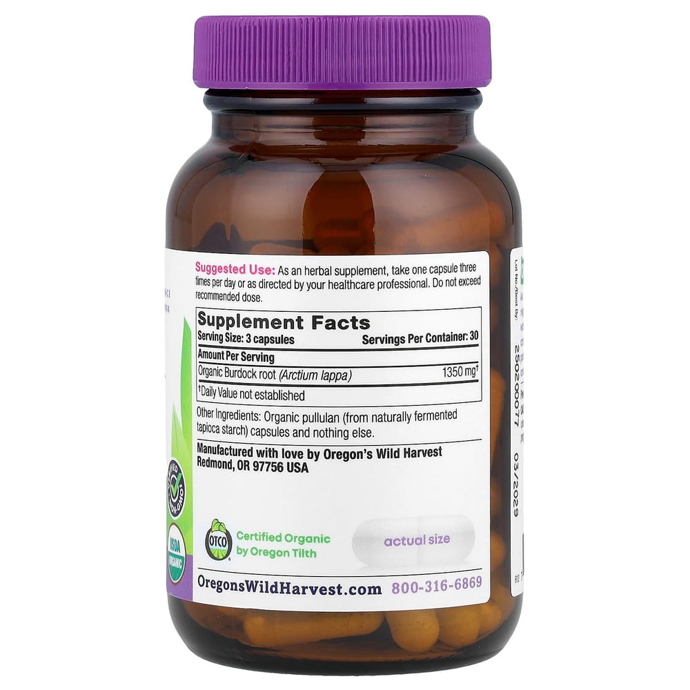 Oregon's Wild Harvest Burdock Capsules, 90 Count