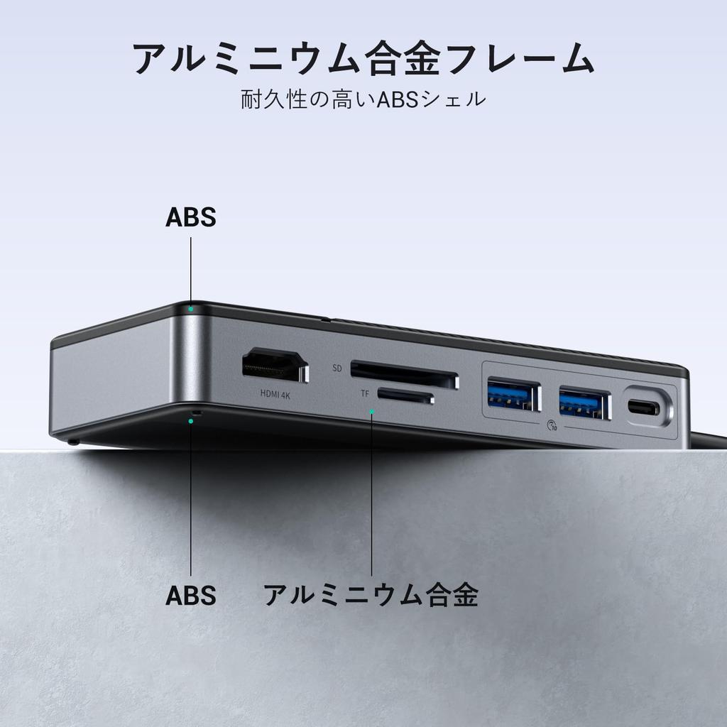GiGimundo SSD External Case 10Gbps USB Gen2 USB C Hub with NVMe SSD Enclosure SSD Docking Station SD and TF Card Slots PD 100W Fast Charging for
