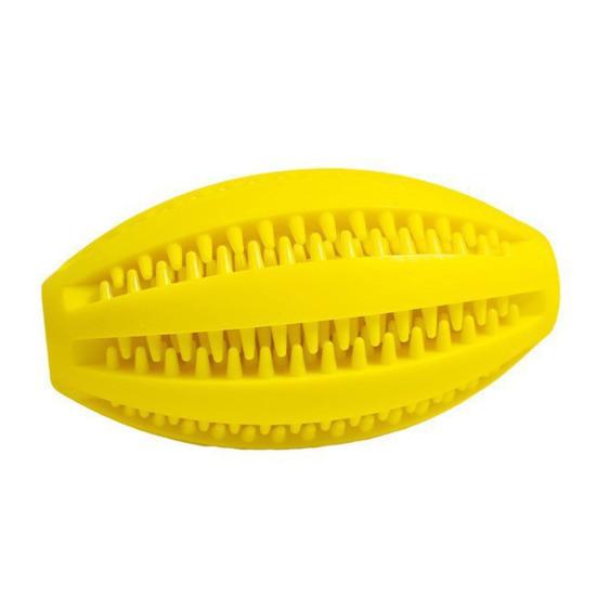Pet Chew Toy Food Leakage Puzzle Slow Feeder Rugby Shape Natural Rubber Bite-Resistant Clean Teeth Massage Gums Dog Toy