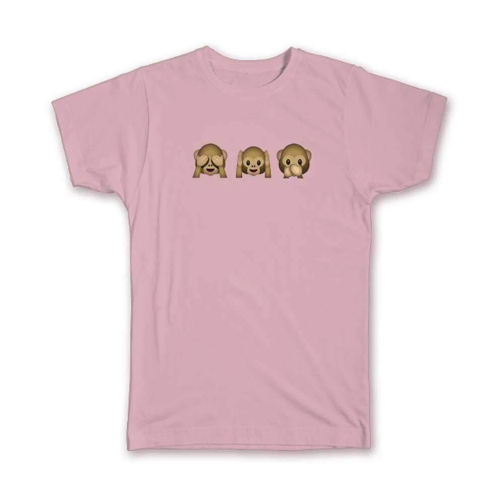 

Gift T-Shirt : Monkey See Hear Speak Three Monkeys Emoticon Geek Funny M