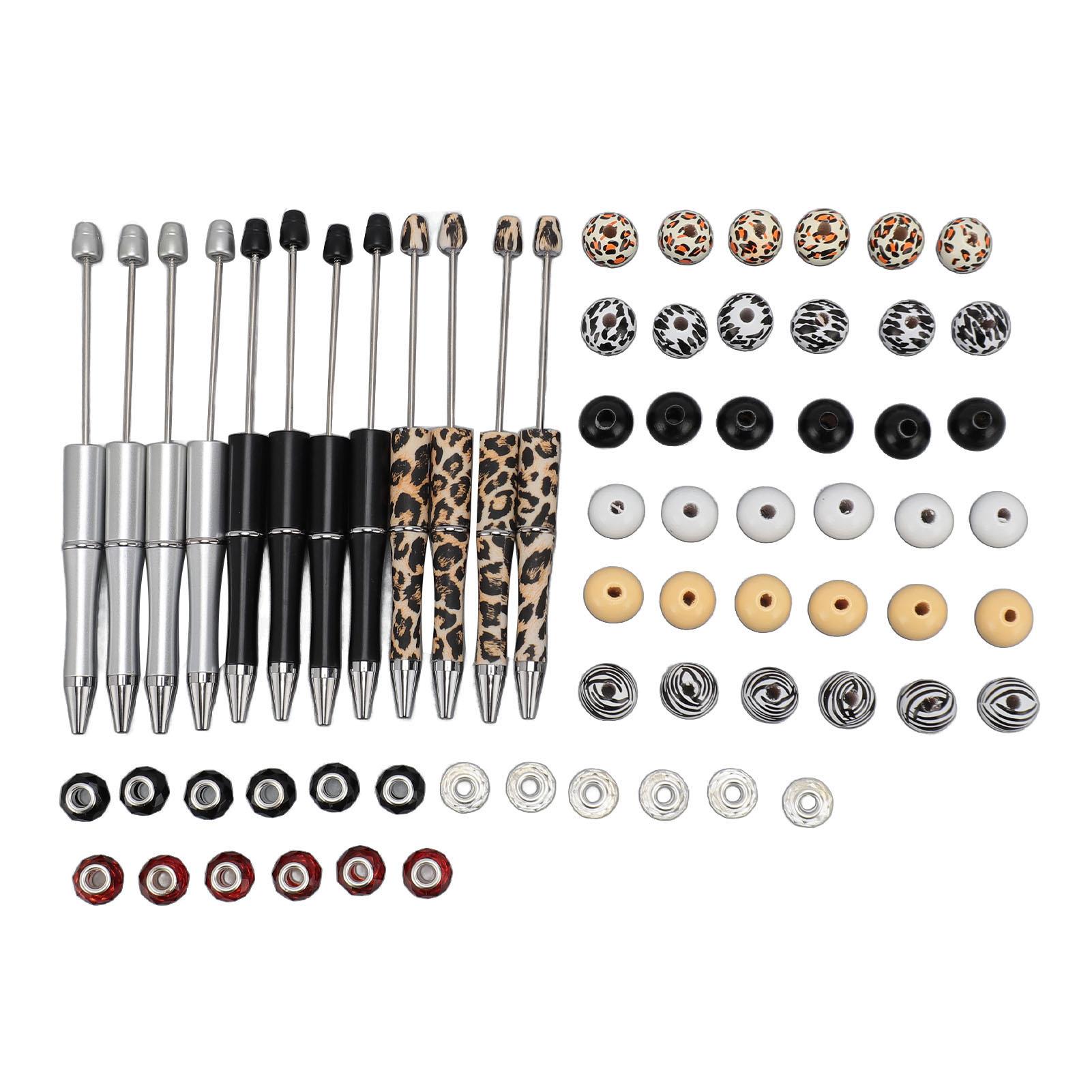 

Набор из 12 штук ручек с бусинами, ассорти, ручки с бусинами с леопардовым и коровьим принтом, шариковая ручка с бусинами для детей, студентов 001