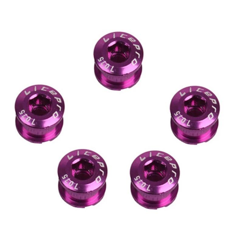 5 Pcs MTB Bicycle Chainwheel Screws Cycling Chainring Wheel Bolt Alloy 7075 Single/double Road Bike Disc Screws for Crankset Parts