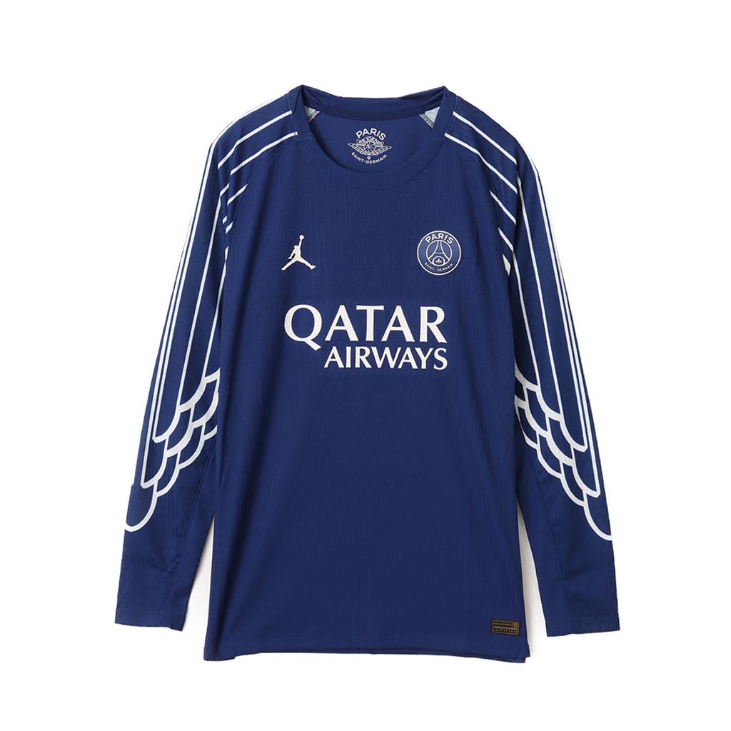 Air Jordan Paris Saint-Germain 2024/25 Match Fourth Dri-FIT ADV Soccer Authentic Long-Sleeve Jersey Blue Void/Phantom/Phantom Men Tops HJ7322-493