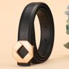Women'S Leather Belt Wind Belt Women'S Decoration Simple Business Matte Alloy Cowhide Pants Belt