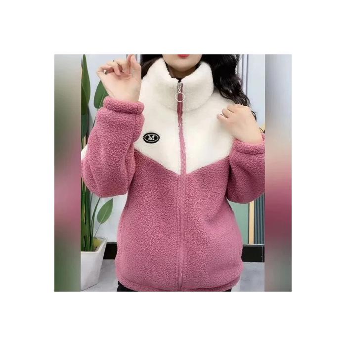 Women's Thickened Winter Coat - Casual Cotton Jacket with Fleece Lining and Stand Collar