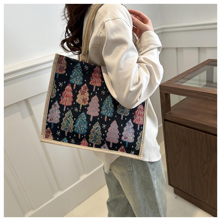Linen Bag Hand-painted Cotton Sacks Jute Portable Imitation Sacks Linen Bags Shopping Bags Laminated Bags