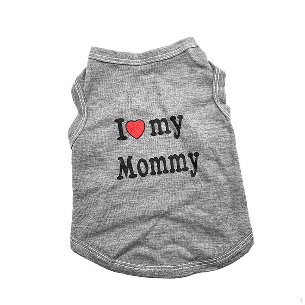 Hunde-Shirt, „I Love Mom“, Tank-Top mit Buchstaben-Aufdruck, Weste, Katze, Welpen, T-Shirts, Kleidung für kleine Hunde