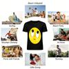 Cute Big-eyed Round Face Print Casual T-Shirt for Adults and Kids Loose Comfortable Top for Daily Commute Pure cotton T-shirt