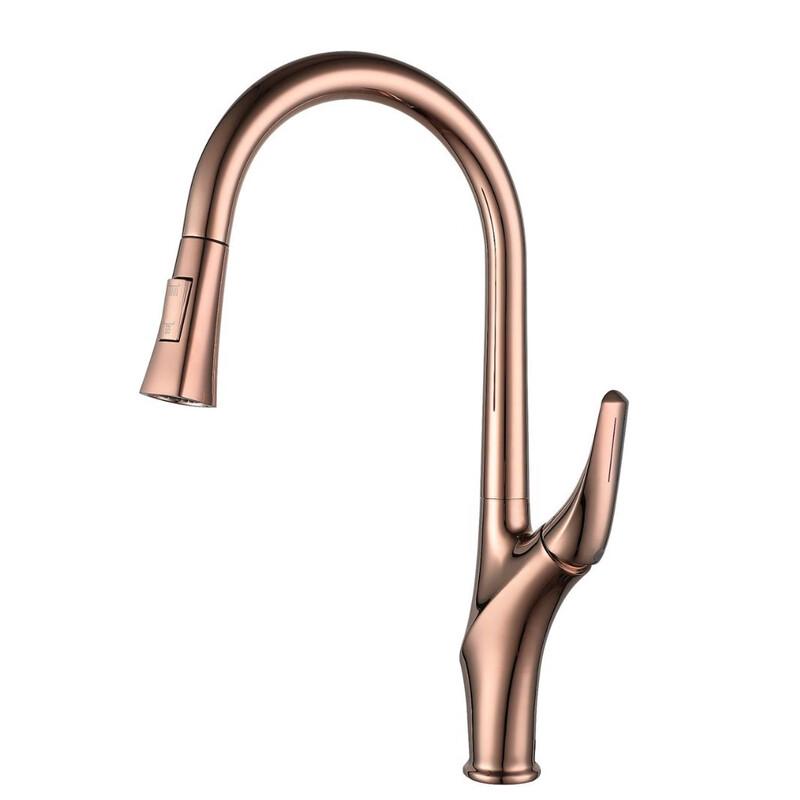 Выдвижной кухонный смеситель TLXT Rose Gold