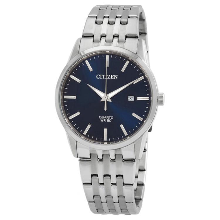Citizen Eco-Drive Series 50M Water Resistant Quartz Watch Stainless Steel Band 39Mm Men watches Blue BI5000-87L Blue Dial