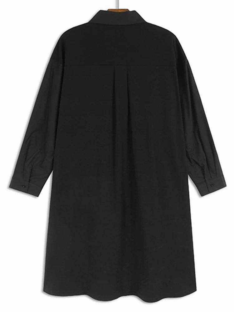 XITAO Full Sleeve Patchwork Single Breasted Dress GJ1076