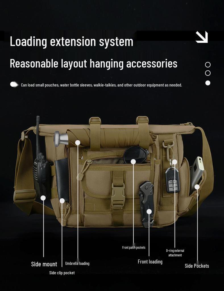 Men's Camouflage MOLLE Single Shoulder Laptop & Crossbody Bag - Fits iPad 3 & A4 Books