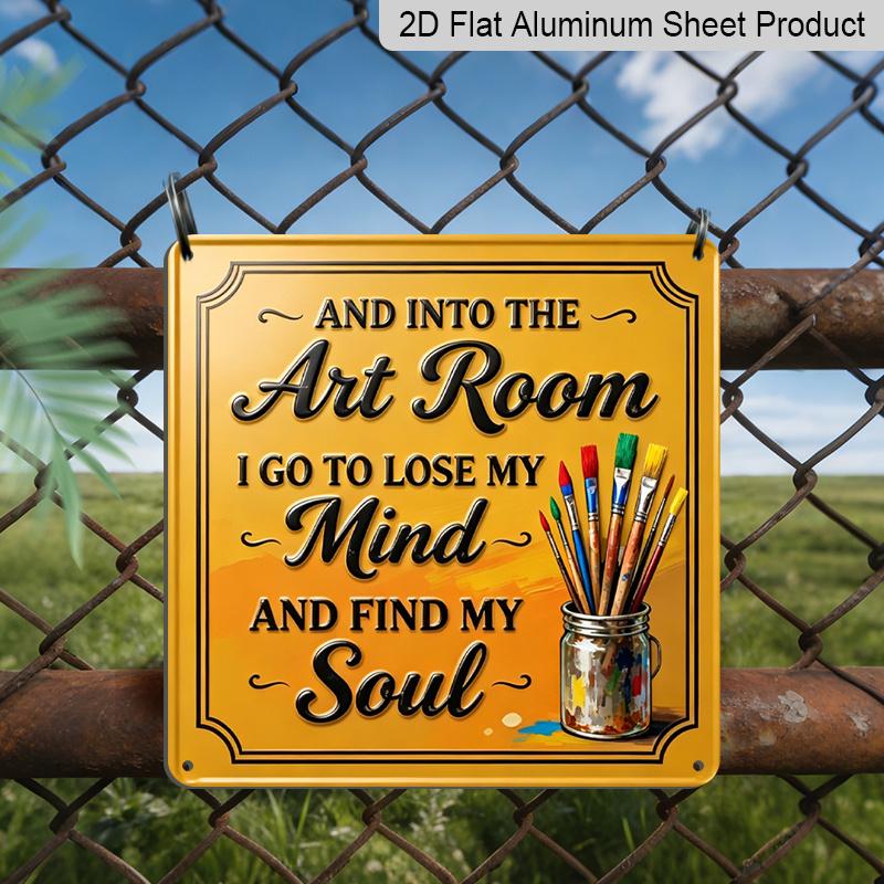 

2D Flat - 1pc, Vintage Metal Aluminum Decorative Sign, for Art Healing Quotes, Retro Wall Decor, Suitable for Art Rooms, Porches, Reading Corners 20*20cm