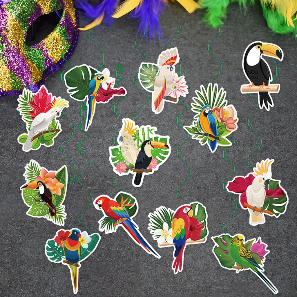 Rainforest Bird Tropical Spiral Hanging Decor For Celebration And Party Home