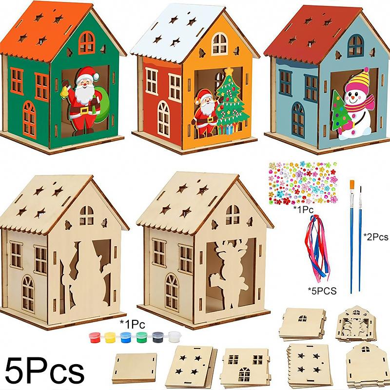 1/3/5PCS DIY DIY Graffiti Ornaments Funny 3D Jigsaw Puzzle Educational Toys Christmas Decorations Parent-Child Games Christmas